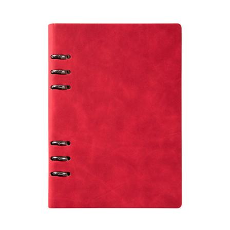 Käytännöllinen 6 rengaskansiosuunnittelija muistikirja A5 uudelleentäytettävä irtolehtinen pyöreä rengaslehtiö, jossa 100 arkkia vuorattua paperia