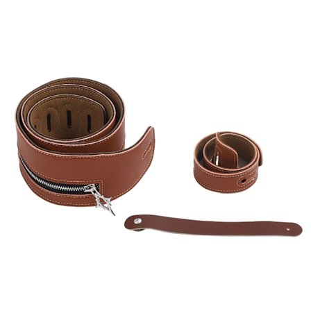 Kitarahihna Punk-vetoketjulla Yleinen Pehmeä 2,8 tuuman Leveä Akustiselle, Sähkökitaroille ja Bassoille Nahkapinta Ruskea