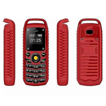 2025 B25 Dual-SIM Mini Bar Telefon 0,66-tommers Skjerm 2G GSM Mobiltelefon - Rød
