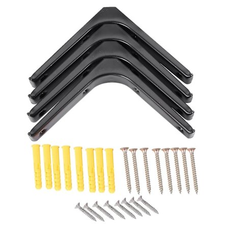 4 st Järn Vägghylla Konsol, 4 X 4 Tum Kraftig Hyllbärare Dekorativ Ledvinkel B