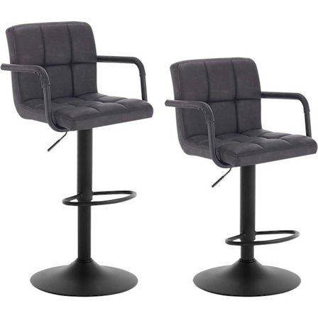 Rootz baarijakkara - Työpöytäjakkara - Säädettävä baarituoli - Kestävää keinonahkaa - Ergonominen selkänojalla ja jalkatuella - Moderni muotoilu - 51c