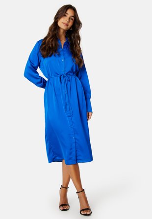 VILA Ellette L/S Shirt Dress Lapis Blue Klær