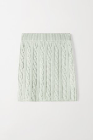Soft Goat - Cable Knit Skirt - L - Matcha