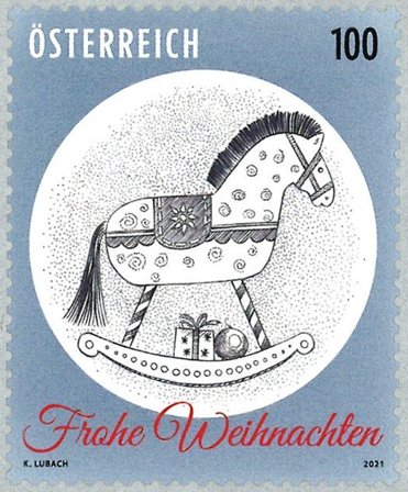 Østrig 2021 - Gyngehest - Postfrisk frimærke