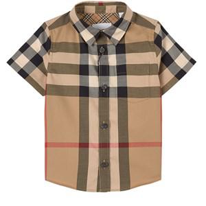 Kids - Burberry Beige Owen Checked Shirt 12 months - Tops - 12 months - Beige