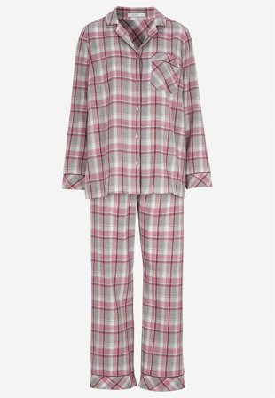 Cellbes of Sweden - Rutig pyjamas i flanell - rosa / rutig - för damer - 38/40