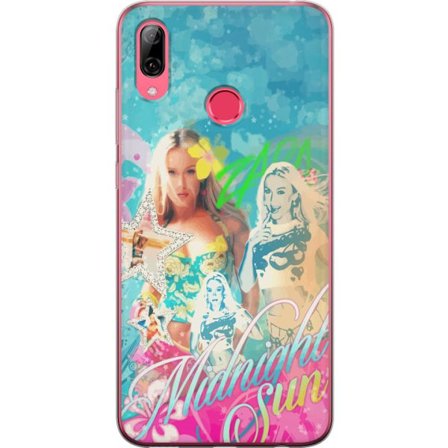 Kompatibelt Mobildeksel til Huawei Y7 (2019) Eventyrverden med Steve, Creeper og dyr i fargerik blokkgrafikk