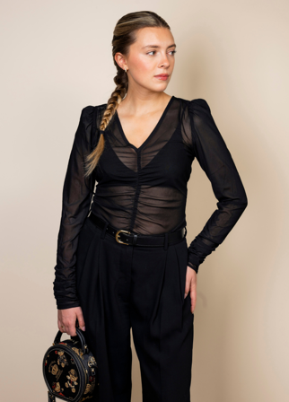 Marion Blouse Night Black Mesh Night Black Mesh / XS