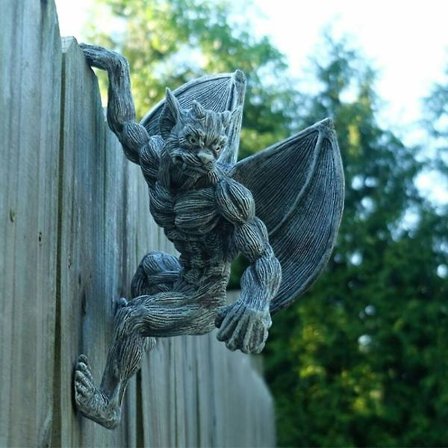 Gargoyle Ornament Hjemme Veggkunst Hengende Harpiks Gargoyle Ornamenter Utendørs Hage Pynt Dekor