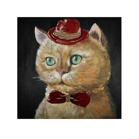 Kissa-kankaallemaalaus, 100x100cm, monivärinen