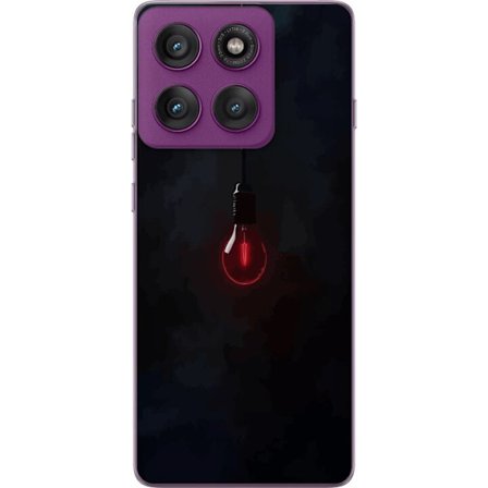 Kompatibelt Mobildeksel til Motorola Edge 60 Pro Mørk rød lyspære på svart bakgrunn minimalistisk moderne kunstinspirert design med elegant futuristis