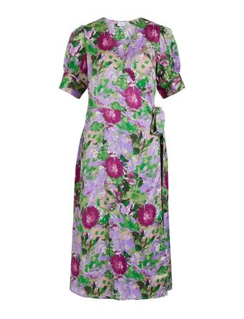Vinaria S/S Wrap Midi Dress/Dc/Su Knälång Klänning Green Vila