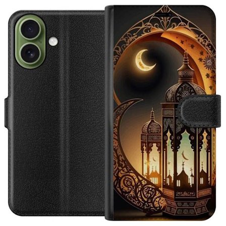 Yhteensopiva Lompakkokotelo Apple iPhone 17 Dekorativ orientalisk lykta med halvmåne och stjärnor i varm gyllene nattmiljö