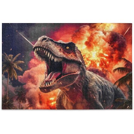 Dinosaur Trex Puslespil 1000 Brikker, Zigsaw Puslespil Med Opbevaringspose Referencebillede Alfabet Bagside/til Voksne Børn Spil Pædagogisk Legetøj Aa