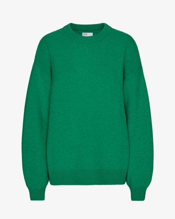 Oversized Merino Wool Crew - Kelly Green M