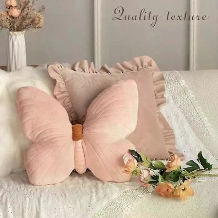 Sommerfugl Pude Kastepude Kort Plys Pude Sød Pige Pink Legetøj til Soveværelse Sofa Boligindretning Boligtekstil Pude