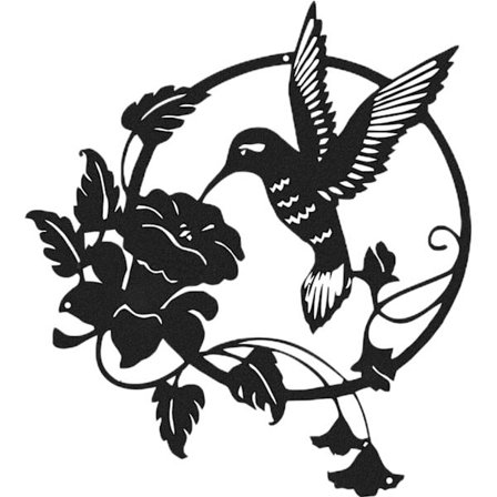 Fuglesilhuet i metal, Vægdekoration i metal, Metalskulptur B