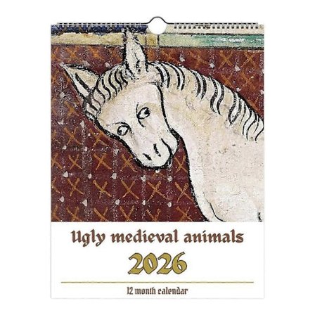Grimme middelalderlige dyr 2026 kalender - Sjov gag gave særpræget månedlig vægkalender med unikke illustrationeru200b[D]