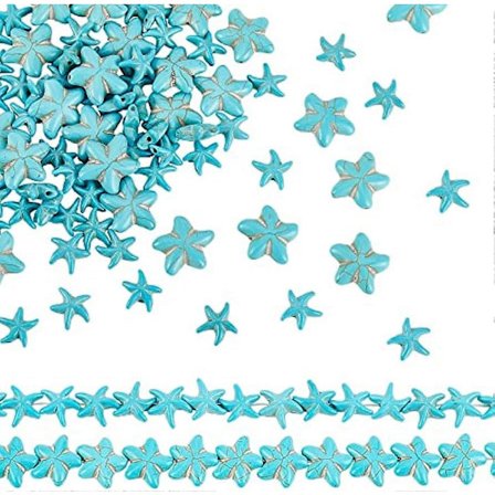 118 Turkise Perler 2 Stilarter Søstjerne Syntetiske Turkise Perler Søstjerne Charms Perler