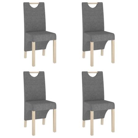 Vidaxl Matstolar 4 St Ljusgrå Tyg Grå