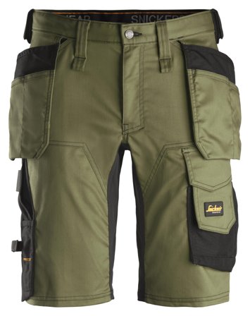 Snickers Workwear 6141 Stretch-työshortsit vihreä 54, Vaatteet