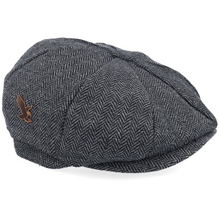 Wild Spirit - Grijs flatcap Cap - Eagle Patch Charcoal Bakerboy Flat Cap @ Hatstore