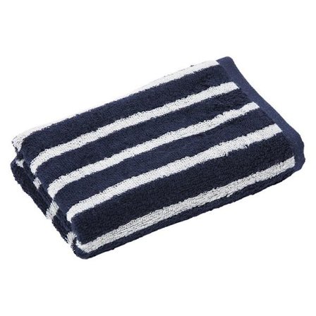 Tummansininen raidallinen rantapyyhe - 1 pakkaus