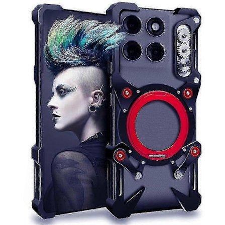 Kompatibel med Motorola Edge 60 Pro 5G Bumper Cover Støtteben Aluminium Legering Magnetisk Telefon Cover med Håndledsrem