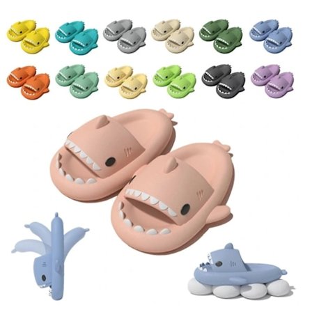 Haj-sandaler til børn, voksne, kvinder og mænd - Cloud Shark Slide badesandaler, unisex, pude, hjemmesko, julemand, 100% nye, pink 40-41