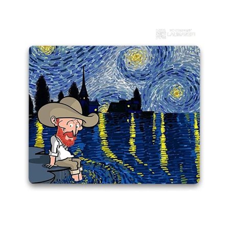 Liten musmatta tecknad Van Gogh Illustration PC Gamer-skåp Tangentbord Skrivbordsmatta Datorspelstillbehör Musmatta Animemattor JH003775 40x50cm