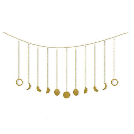 Månefase Veggdekorasjon Måne Garland Dekor Boho Hjemmedekorasjon Måne Hengende Kunst Ornamenter For Soverom Sengegavl Stue Hybel Barnerom Leilighet 