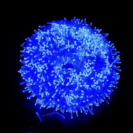 Julbelysning, LED-ljusslinga, 50M 400 LED-stjärnljus, 8 lägen (blått ljus)