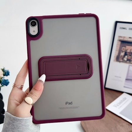 Stilrent skal för iPad mini6 8.3" hudkänsla stativ vinröd lättaste