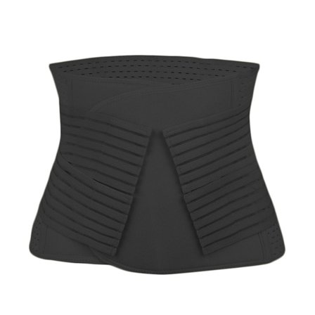 Postpartum Belly Belt Svart Andningsbar Kroppsformande Belly Support Recovery Belt Girdle Fri Storlek