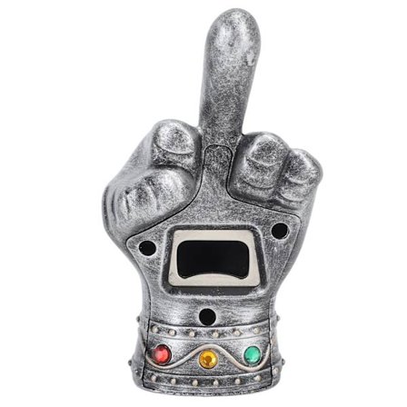Fist Øl Åpner Kul Midt Finger Form Bærbar Fist Ølflaske Åpner for Menn Ektemann Pappa Bestefar Kjæreste Sølv