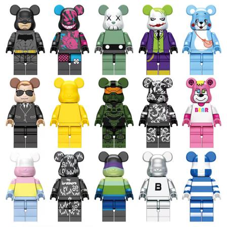 15 St Björnmonteringsleksaker Barnmonterade Minifigurer