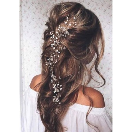 Virgin Bröllops Kristall Långt Hår Hårband Bröllop Hårband Hår