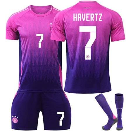 (Europa League Special!) UEFA Euro 2024 Tyskland Udebane Børnefodboldtrøje Med Strømper NO.7 HAVERTZ NO.7 HAVERTZ