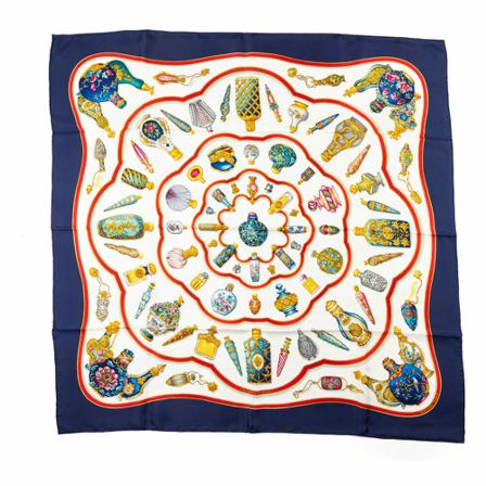 Hermès Vintage, Pre-owned Scarf 90*90cm Blauw, Dames, Maat:ONE Size