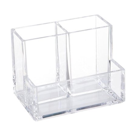 Pöytäkoneen paperitavaran järjestäjä, kirkas akryylinen kynäteline 3 osastolla, kestävä toimistotarvikkeiden järjestäjä työpöydän säilytykseen, 