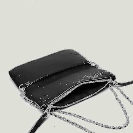 Damväska Läder Messenger Bag Dam Axelväska Med Dragkedja Vinge Strass