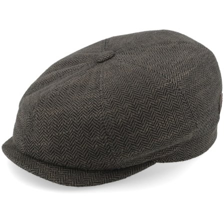 MJM Hats - "Redes " traditionalbeanie Boné - Peeky 42 Wool Mix Brown Herringbone Flat Cap @ Hatstore