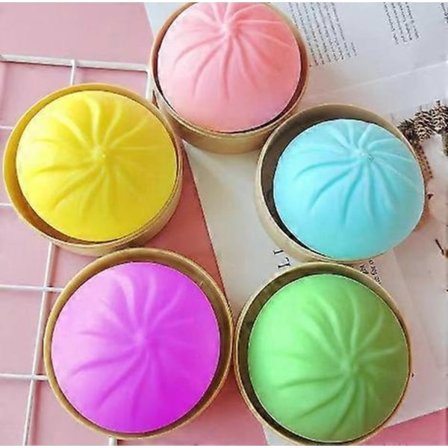 3 stk. Dumpling Stressbolde Klem Sensory Legetøj med Mad Dampere Håndbold Legetøj Party Favors