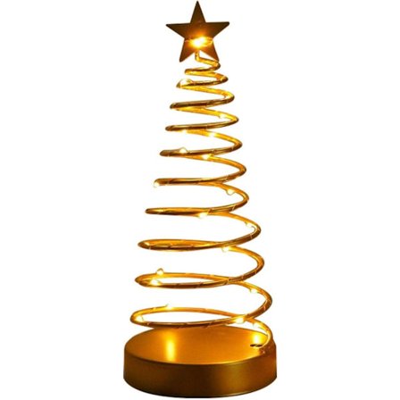 Bordsdekoration i metall - Julgran med LED-lampor - Liten konstgjord julgran med ljus