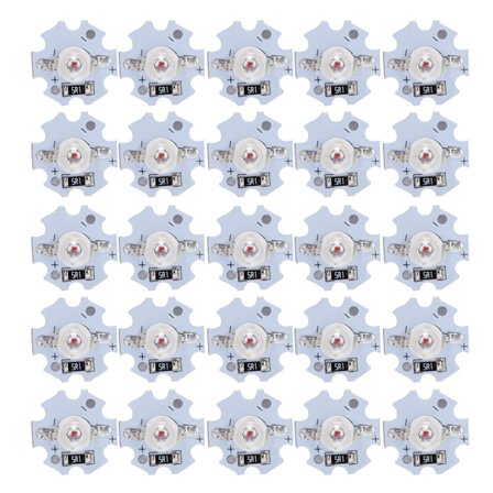 25 stk. 5V LED-chips 200LM 3W LED-pæreperler med høj effekt til DIY-belysningsarmaturer Rødt lys 620-625NM