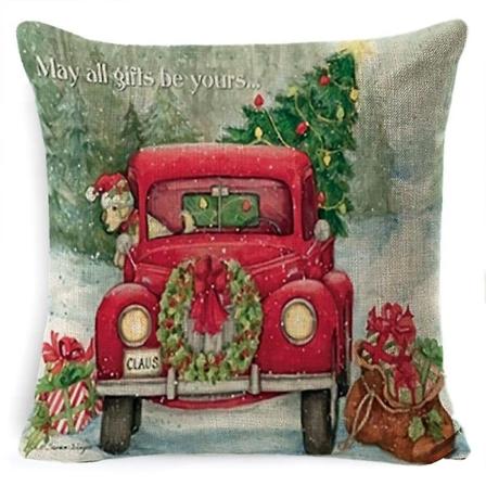 Juleputetrekk Ju Europeisk Lin Sofatrekk Putetrekk Festlig Festpute Pillowcase 28