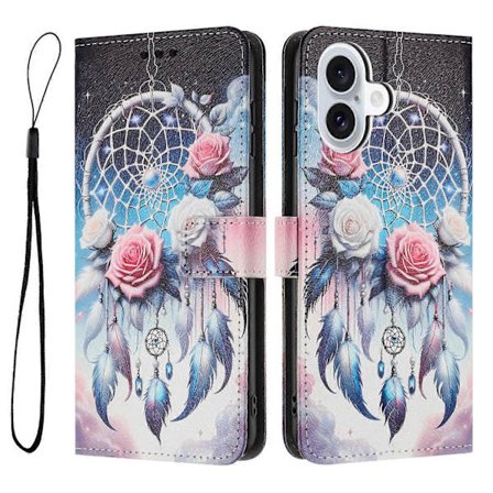 Kompatibel med iPhone 17 Wallet Case Mønstertryk PU Læder Telefon Cover med Lanyard-lingling}