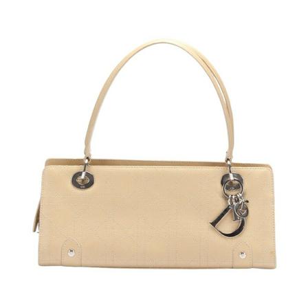 Dior Vintage, Pre-owned Handbag Beige, Dames, Maat:ONE Size,leer