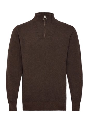 Barbour Barbour Essential Lambswool Half Zip Knit - Brown - XL