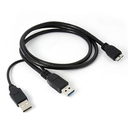 En Micro USB B 3.0 Y-Kabel Hårddisk Kabel Svart